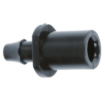 單勾 4/7mm>大平插  |自動噴滴灌系統|4x7mm PVC毛黑軟管配件