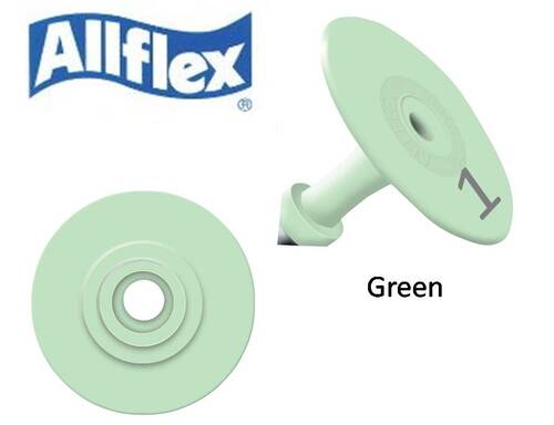 Allflex有釘耳牌#1+#2(綠001-100)  |豬/Swine|辨識系列|Allflex有釘耳牌
