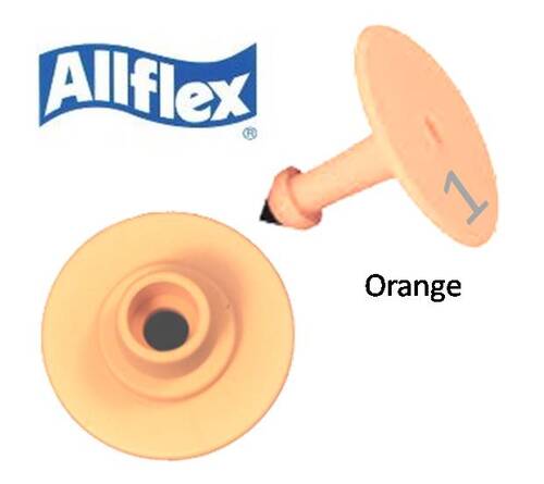 Allflex有釘耳牌#1+#2(橘001-100)  |豬/Swine|辨識系列|Allflex免釘耳牌