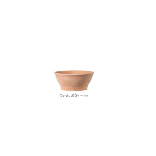 BW-23 素面碗型盆 - 白陶色  |傑達園藝棋盤花園|Deroma 帝羅馬-義大利陶盆 |白陶色