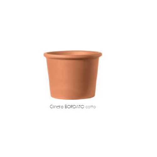 CBC-18 有邊圓桶盆-紅陶色  |傑達園藝棋盤花園|Deroma 帝羅馬-義大利陶盆 |紅陶色
