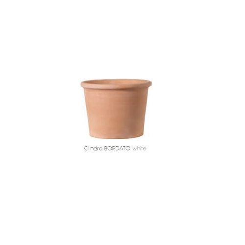CBW-28 桶盆有邊-白陶色  |傑達園藝棋盤花園|Deroma 帝羅馬-義大利陶盆 |白陶色