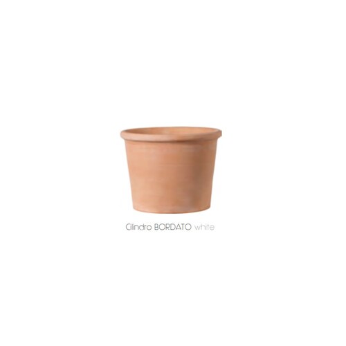CBW-33 桶盆有邊-白陶色  |傑達園藝棋盤花園|Deroma 帝羅馬-義大利陶盆 |白陶色
