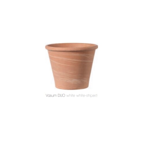 DW-37 ​​​​​​​有邊白陶雙色白紋  |傑達園藝棋盤花園|Deroma 帝羅馬-義大利陶盆 |白陶色