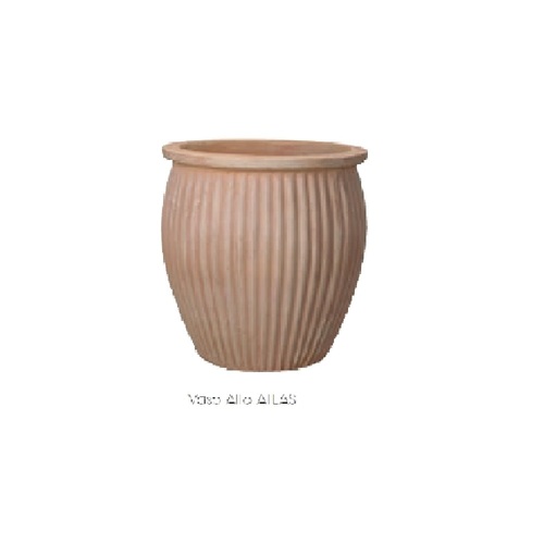 VAA-30H 阿特拉斯 素燒百摺高缸  |傑達園藝棋盤花園|Deroma 帝羅馬-義大利陶盆 |白陶色