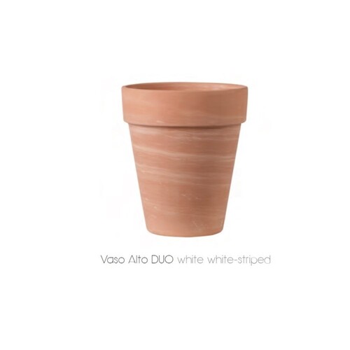 VAD-30 高盆-雙色白紋  |傑達園藝棋盤花園|Deroma 帝羅馬-義大利陶盆 |白陶色