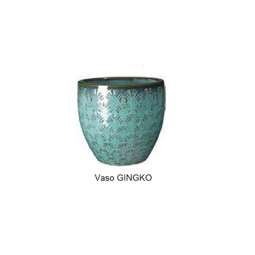 VGI-30C 杏葉-彩缸盆 C/湖綠  |傑達園藝棋盤花園|Deroma 帝羅馬-義大利陶盆 |彩釉盆