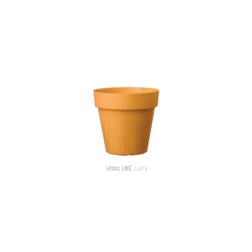 ​​​​​​​VLC-18 歡喜盆-塑料-標準盆-咖哩黃  |傑達園藝棋盤花園|Deroma 帝羅馬-義大利陶盆 |塑膠盆