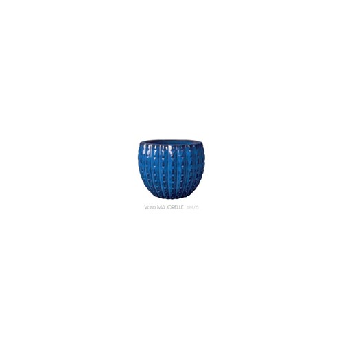 VMJ-20B瑪菊諾-鑽石型彩缽盆/藍  |傑達園藝棋盤花園|Deroma 帝羅馬-義大利陶盆 |彩釉盆