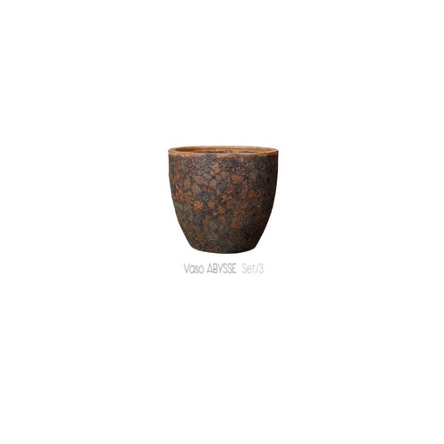 VSB-23E 史特龍銹斑圓錐盆/琥珀紅  |傑達園藝棋盤花園|Deroma 帝羅馬-義大利陶盆 |彩釉盆