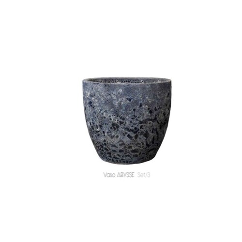 VSB-36F史特龍銹斑圓錐盆/寶石藍  |傑達園藝棋盤花園|Deroma 帝羅馬-義大利陶盆 |彩釉盆